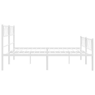 vidaXL Metal Bed Frame without Mattress with Footboard White 76"x79.9"