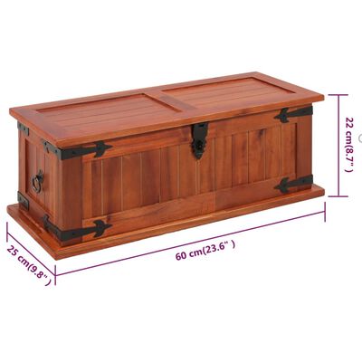 vidaXL Storage Chest 23.6"x9.8"x8.7" Solid Acacia Wood