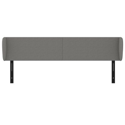 vidaXL Headboard with Ears Dark Gray 72"x9.1"x30.7"/34.6" Fabric