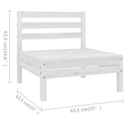 vidaXL 5 Piece Patio Lounge Set Solid Wood Pine White