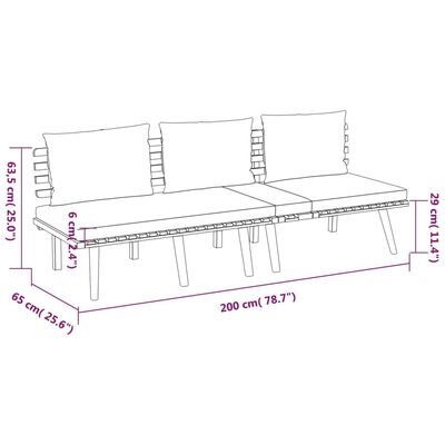 vidaXL 4 Piece Patio Lounge Set with Cushions Solid Acacia Wood