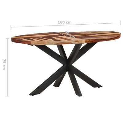 vidaXL Dining Table 63"x35.4"x29.5" Solid Acacia Wood