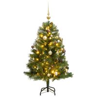 vidaXL Artificial Hinged Christmas Tree 150 LEDs & Ball Set 47.2"