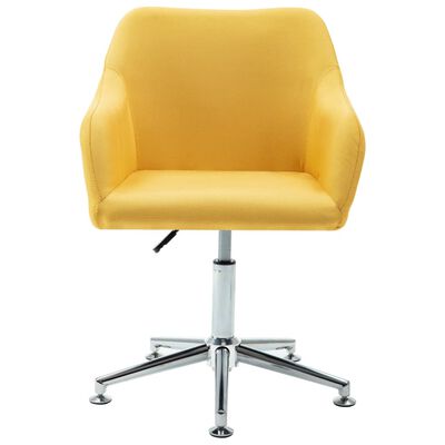 vidaXL Swivel Dining Chair Yellow Fabric