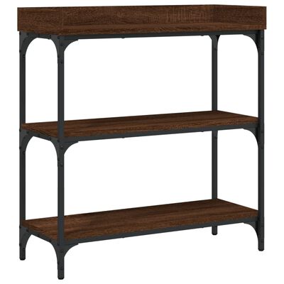 vidaXL Console Table with Shelves Brown Oak 29.5"x11.8"x31.5"