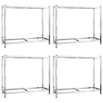 vidaXL 2-Layer Tire Racks 4 pcs Silver 43.3"x15.7"x43.3" Steel