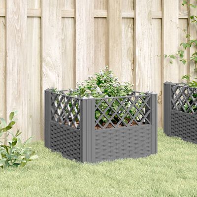 vidaXL Garden Planter with Pegs Light Gray 17.1"x17.1"x17.1" PP