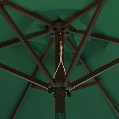 vidaXL Garden Parasol with LED Lights Green 78.7"x83.1" Aluminum