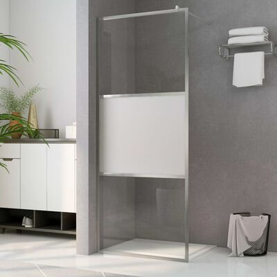 vidaXL Walk-in Shower Wall with Half Frosted ESG Glass 31.5"x76.8"