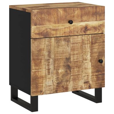 vidaXL Bedside Cabinet 19.7"x13"x23.6" Solid Wood Mango&Engineered Wood