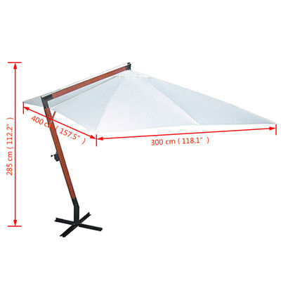 vidaXL Garden Parasol 118.1"x157.5" White