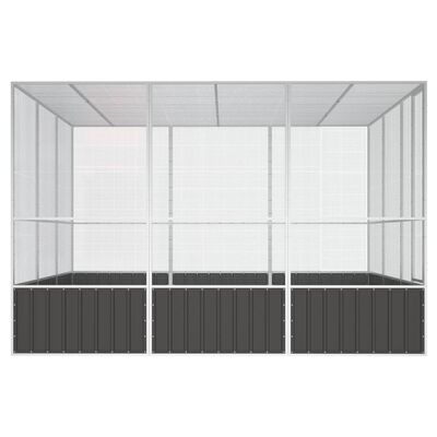 vidaXL Bird Cage Anthracite 119.1"x127.8"x83.3" Galvanized Steel