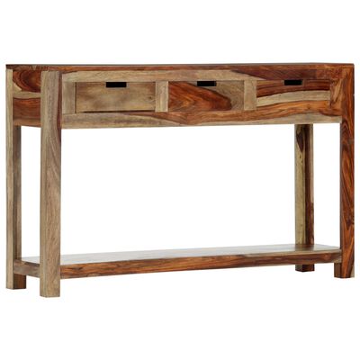 vidaXL Console Table with 3 Drawers 47.2"x11.8"x29.5" Solid Sheesham Wood