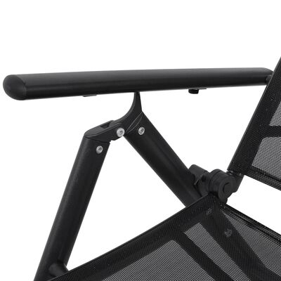 vidaXL Folding Sun Lounger Aluminum Black