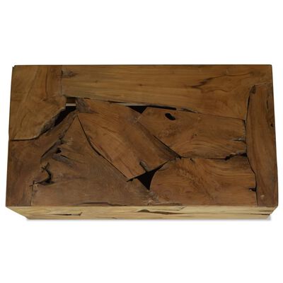 vidaXL Coffee Table Teak Resin 35.4"x19.7"x11.8"