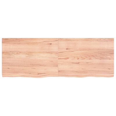 vidaXL Bathroom Countertop Light Brown 55.1"x19.7"x(0.8"-1.6") Treated Solid Wood