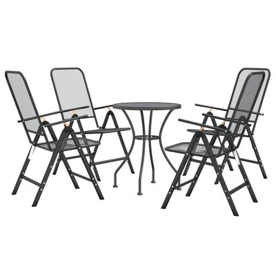 vidaXL 5 Piece Patio Dining Set Expanded Metal Mesh Anthracite