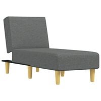 vidaXL Chaise Longue Dark Gray Fabric