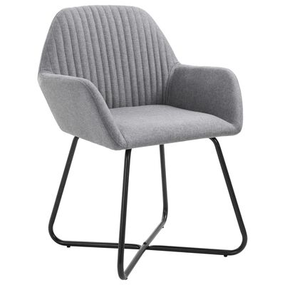 vidaXL Dining Chairs 2 pcs Light Gray Fabric