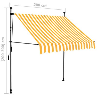 vidaXL Manual Retractable Awning with LED 78.7" White and Orange