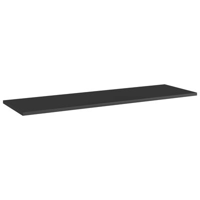 vidaXL Bookshelf Boards 8 pcs High Gloss Black 39.4"x11.8"x0.6" Engineered Wood