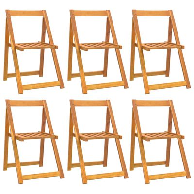 vidaXL Folding Garden Chairs 6 pcs Solid Wood Acacia