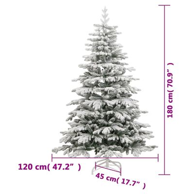 vidaXL Artificial Hinged Christmas Tree with Flocked Snow 70.9"