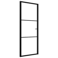 vidaXL Interior Door ESG Glass and Aluminum 29.9"x79.3" Black