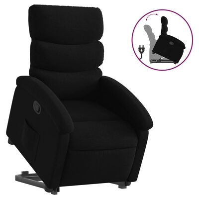 vidaXL Stand up Recliner Chair Black Fabric