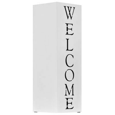 vidaXL Umbrella Stand Welcome Steel White