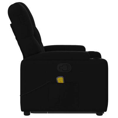 vidaXL Stand up Massage Recliner Chair Black Fabric