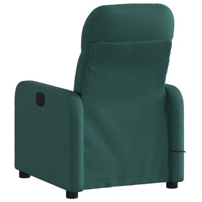 vidaXL Massage Recliner Chair Dark Green Fabric