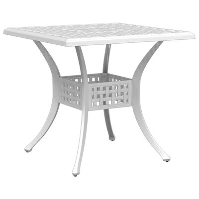 vidaXL Patio Table White 31.5"x31.5"x29.5" Cast Aluminum