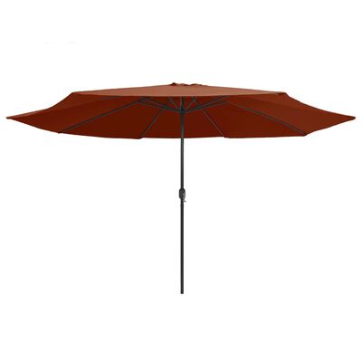 vidaXL Garden Parasol with Metal Pole 153.5" Terracotta