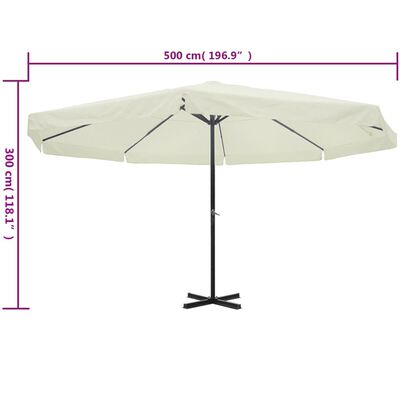 vidaXL Garden Parasol White Aluminum 196.9"