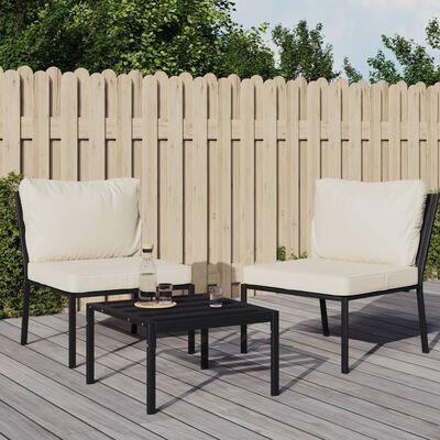 vidaXL Patio Chairs with Sand Cushions 2 pcs 23.6"x29.1"x31.1" Steel