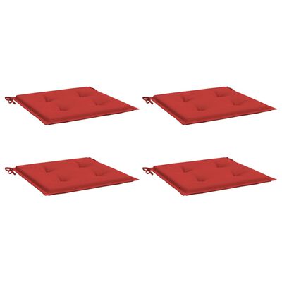 vidaXL Garden Chair Cushions 4 pcs Red 19.7"x19.7"x1.2" Oxford Fabric