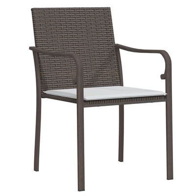 vidaXL 5 Piece Patio Dining Set with Cushions Poly Rattan and Steel