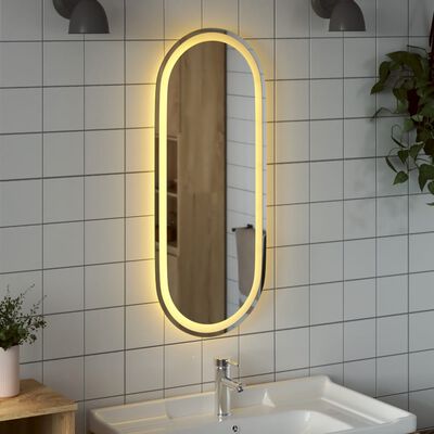 vidaXL LED Bathroom Mirror 35.4"x15.7" Oval