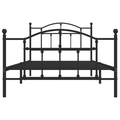 vidaXL Metal Bed Frame without Mattress with Footboard Black 39.4"x78.7"