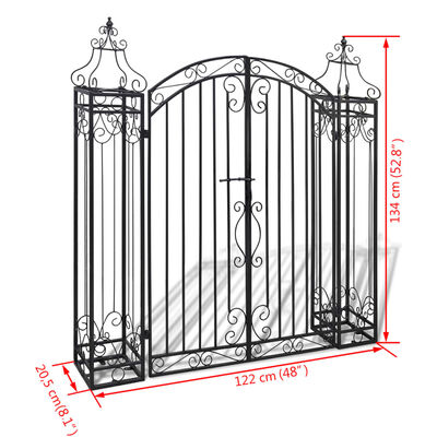 vidaXL Ornamental Garden Gate Wrought Iron 4'x8"x4' 5"