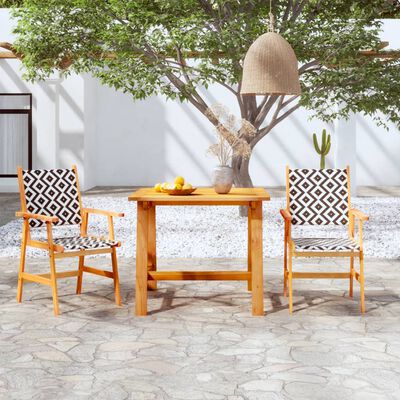 vidaXL 3 Piece Patio Dining Set Solid Acacia Wood