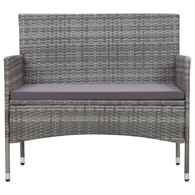 vidaXL Patio Bench 41.3" Poly Rattan Gray