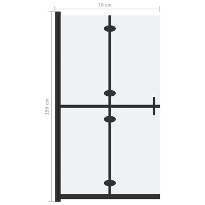 vidaXL Foldable Walk-in Shower Wall Frosted ESG Glass 27.6"x74.8"