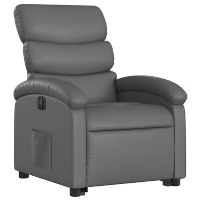 vidaXL Electric Stand up Recliner Chair Gray Faux Leather