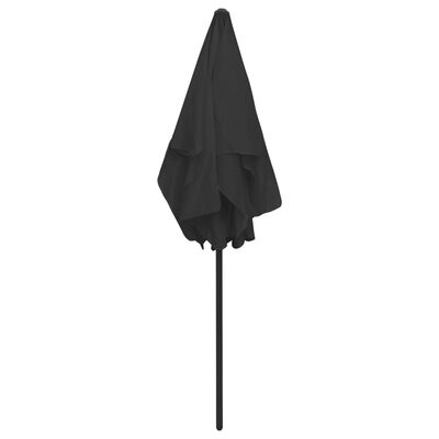 vidaXL Beach Parasol Black 70.9"x47.2"