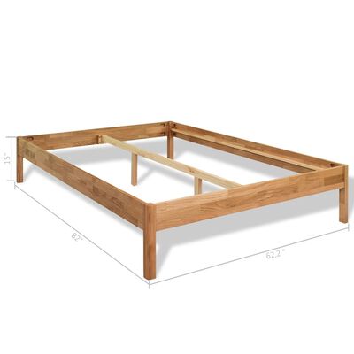 vidaXL Bed Frame 59.8"x79.9" Queen Solid Wood Oak