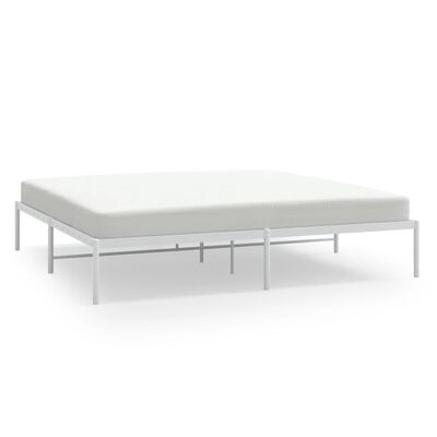 vidaXL Metal Bed Frame without Mattress White 72"x83.9"