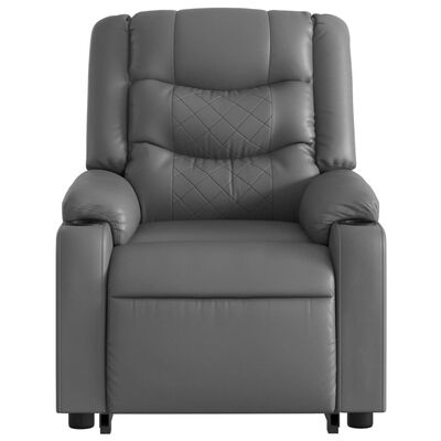 vidaXL Stand up Massage Recliner Chair Gray Faux Leather