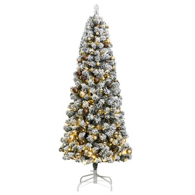 vidaXL Artificial Hinged Christmas Tree 300 LEDs & Ball Set 70.9"